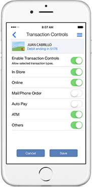 Transaction Controls screenshot