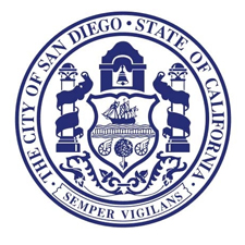 The City of San Diego State of California Semper Vigilans. San Diego Community logo